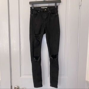 Topshop Jamie High Rise Distressed Jeans